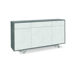 [S-O7076CEOSK] Madia tre ante tre cassetti Cemento Bianco Ossido 164x41x h92 cm