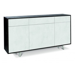 [S-A7076ONOSK] Madia tre ante tre cassetti Nero Bianco Ossido 164x41x h92 cm