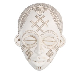 [S-V6135700000] Maschera resina bianco uomo africano 16x20,5x8 cm