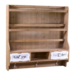 [S-V8039680000] Mensola a tre piani h100cm - Capacità 10Kg - Metallo e legno MDF - Facile da montare - Dimensioni: 100x20x100 cm