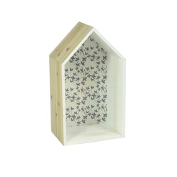 [S-V3200930000] Mensola in legno a forma di casetta 25x37x15 cm