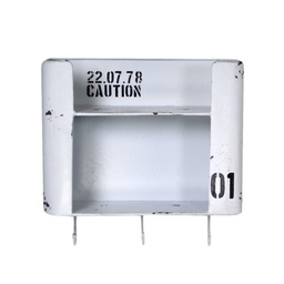 [S-V6442300000] Mensola Metallo Bristol Bianco 2 Piani con Appendino 3 Posti Quadrata 30x10x30 cm