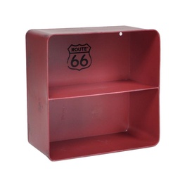 [S-V6442120000] Mensola Metallo Bristol Rosso 2 Piani Quadrata 29,5x15h30 cm