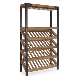 [S-B0740380] Mobile Porta Bottiglie Vintage Kantin - 114x38x199 cm