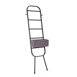 [S-B0723520] Mobile Porta Oggetti con 2 Ganci e 1 Cestino - Misure 49x19x155 cm