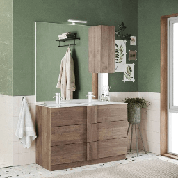 [S-FZ98885] Mobile bagno Salemi120 doppia vasca rovere mercure