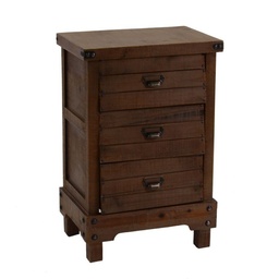 [S-V8036430000] Mobile base con 3 cassetti noce country 50x35xh. 76 cm