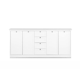 [S-FZ86374] Mobile credenza 4 ante 4 cassetti  colore bianco 200x40xh.90 cm