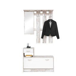 [S-FZ86359] Mobile guardaroba da ingresso vintage bianco 100x25xh.180 cm