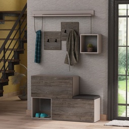 [S-FZ97574] Mobile ingresso scarpiera Holdon colore tortora dark coffee