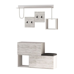 [S-FZ96922] Mobile ingresso scarpiera bianco vintage Holdon  120x36,5x87,5