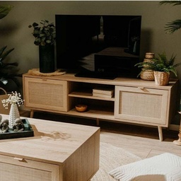 [S-FZ95015] Mobile porta TV Bali 56A 2 ante effetto vimini