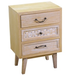 [S-V8040740000] Mobile soggiorno 3 cassetti naturale 44,5x30x63,5h cm