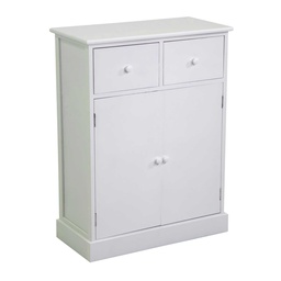 [S-V4116310000] Mobiletto Eleonora Bianco 2 Ante + 2 Cassetti 60x30h80