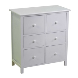 [S-V4116660000] Mobiletto Eleonora Bianco 3+3 Cassetti 60x30h65
