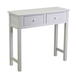 [S-V4116670000] Mobiletto Eleonora consolle bianco 2 cassetti 80x30h74