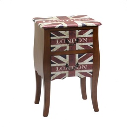 [S-V8031950000] Mobiletto London 2 cassetti in legno - 40x30x60 cm