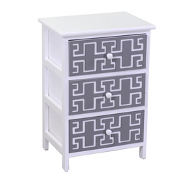 [S-V8040040000] Mobiletto Gianna Cassettiera Bianco Grigio 3 Cassetti cm40x29h58