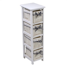 [S-V4118670000] Cassettiera Hilary bianca 4 cassetti cm22x28h81