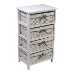 [S-V4118650000] Cassettiera Hilary 4 cassetti bianco 46x32x81 cm