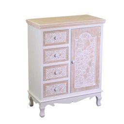[S-V8041790000] Mobiletto in legno Andorra con 1 anta e 4 cassetti, 66x32x86 cm