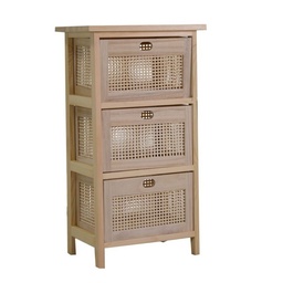 [S-V8041150000] Mobiletto Legno Kate 3 Cassetti Naturale Rettangolare 39,5x27xh72 cm