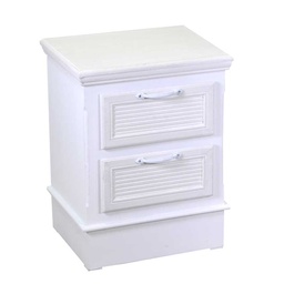 [S-V8041580000] Mobiletto in legno con 2 cassetti bianco, dimensioni cm37x30h49