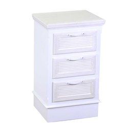 [S-V8041590000] Mobiletto in legno con 3 cassetti bianco, dimensioni cm37x30h64