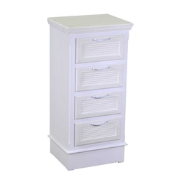 [S-V8041600000] Mobiletto in legno con 4 cassetti bianco - Dimensioni: 37cm x 30cm x 79.5cm
