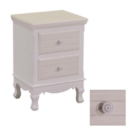 [S-V8041220000] Mobiletto legno 2 cassetti crema cm37x30h54