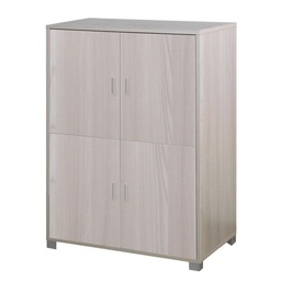 [S-A734OLOLK] Mobiletto quattro ante per ufficio Olmo Chiaro 107x41x162 cm