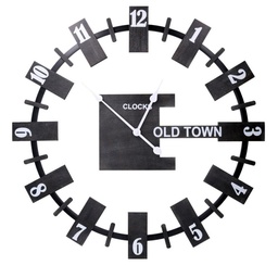 [S-V1868100000] Orologio Design Moderno in Legno Nero Tondo 80 cm