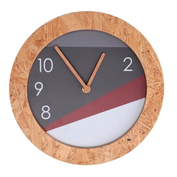 [S-V1870220000] Orologio legno grigio tondo ø26h3