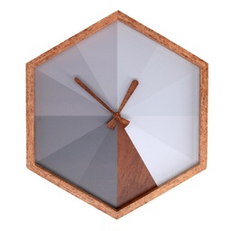 [S-V1870260000] Orologio legno esagonale grigio 31x36x4,5 cm