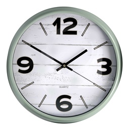 [S-V1871480000] Orologio in Plastica Bianco e Verde Tondo ø30,5 cm