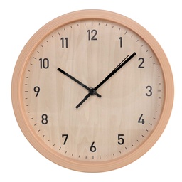[S-V1871680000] Orologio in Plastica Effetto Legno Naturale Tondo ø25,7h4,2