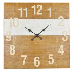 [S-V9108700000] Orologio Quadrato in Legno - 91,5 x 5,5 cm