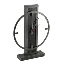 [S-V1863640000] Orologio da Tavolo in Metallo e Legno 37,5x8h50 cm