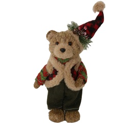 [S-V6326880000] Orso di stoffa verde 17x11h37 cm