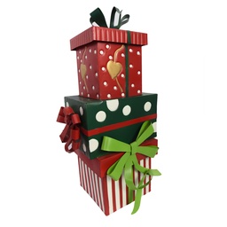 [S-V6322260000] Pacco Regalo in Metallo Rosso 30x25x65 cm