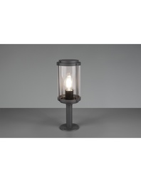 [S-TRIO502360142] Paletto da Esterno Antracite con Vetro Lanterna H40 cm