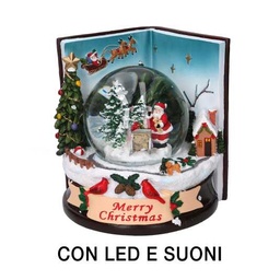 [S-V6159770000] Palla di vetro con luce a LED e musica cm14x14h16,5