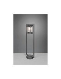 [S-TRIO412060142] Lampione Cilindro Vetro Lunga Antracite IP44 Sensore Crepuscolare