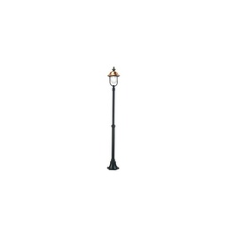 [S-SOV197/14] Palo in Alluminio Grigio con Copertura Superiore in Rame - Altezza 134-200 cm, Larghezza 25 cm