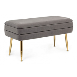 [S-B0720385] Panca contenitore grigio scuro con piedi cm 79.5 x37.5x42h