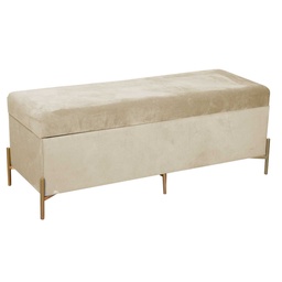 [S-V2808370000] Panca in velluto crema 115x40x45 cm