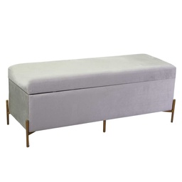 [S-V2808350000] Panca in velluto grigio chiaro 115x40x45 cm