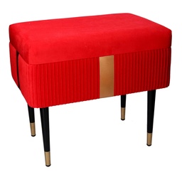 [S-V2809720000] Panca Contenitore in Velluto Rosso 50x35h47