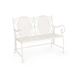 [S-B0721292] Panca Pieghevole Due Posti in Acciaio Bianca Emily 115x60x h92 cm