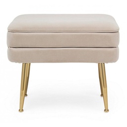[S-B0720381] Panca singola contenitore Pavlina Beige effetto velluto